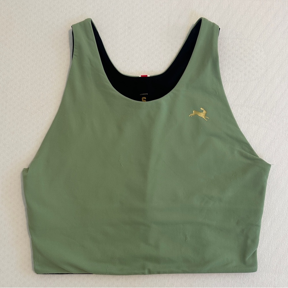 Tracksmith Lane Five Crop Top in Loden color size Small